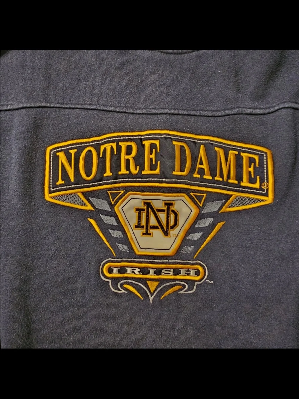 RARE Midwest Embroidery Notre Dame Black and Green Crewneck Size L